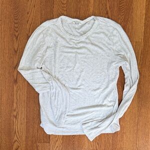 Splendid Heather Light Gray Long Sleeve Crewneck Top